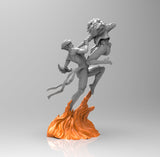 E507 - Comic character design statue, The Rogie and CM fighting scene statue, STL 3D model design print download files