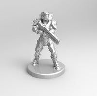 A128 - Cybertroops Gunner, Sci - Fi Warrior character design, STL 3D model design printing files