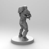 A128 - Cybertroops Gunner, Sci - Fi Warrior character design, STL 3D model design printing files